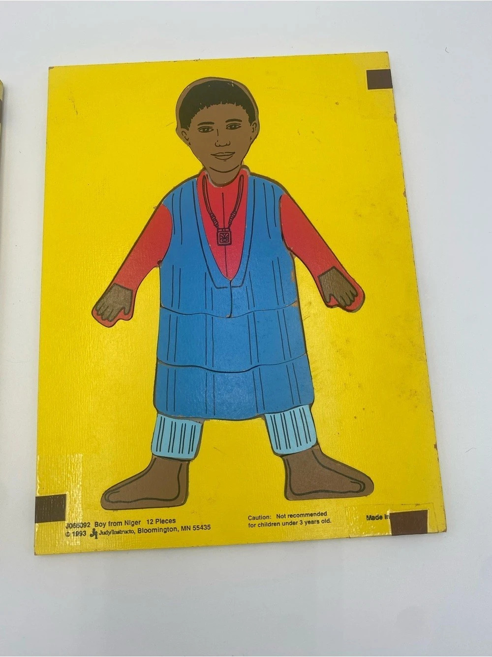 JIGSAW PUZZLE? Boy from Niger? Vintage Educational Puzzle Yellow